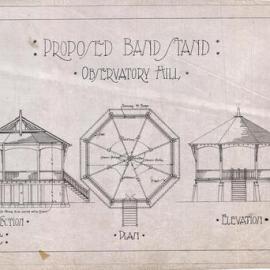 Plan - Proposed Bandstand Observatory Hill, Watsons Road Millers Point, 1909