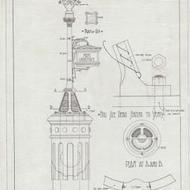 Plan - Lamp & pillar, public convenience, Park Street Sydney, 1909