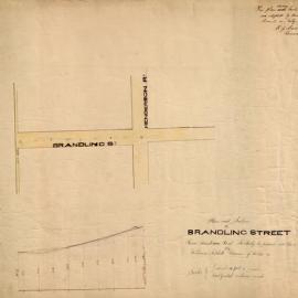 Plan and section of Brandling Street from Henderson Road southerly to resumed 10' lane, adopted by 