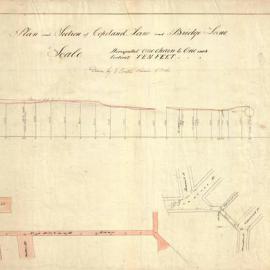 Plan and section of Copeland Lane and Bridge Lane [not dated]