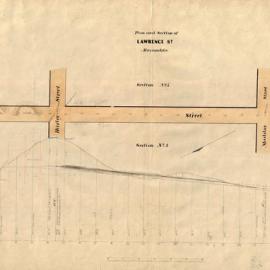 Plan and section of Lawrence St Alexandria [not dated]