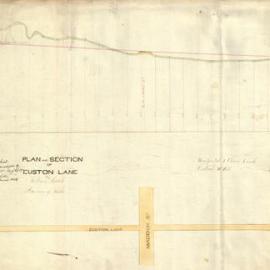 Plan and Section of Euston Lane, amended levels adopted by Council … 20 February 1907