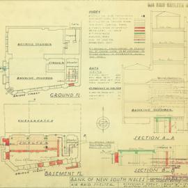 Plan - Air raid shelter - Bank of NSW - George & Bridge Streets Sydney, 1942-1943 