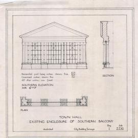 Town Hall Southern Balcony Enclosing