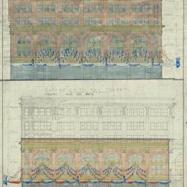Plan - Decorations for Campbell and Hay Streets / Manning Building, royal visit, 1949