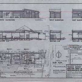 File - Beaconsfield Park depot & tennis shelter shed, 1955