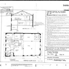 Plan - 36-42 Eveleigh Street Redfern, renovation of Aboriginal Housing Company offices, 1983