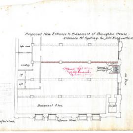 Clarence St (Broughton House). Proposed new entrance to basement.