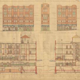 Balfour Hotel, 150 King Street and Elizabeth Street Sydney, 1933