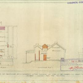 Plan - Joss House reinstatement after fire damage, 7 Edwards Street Glebe, 1952