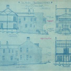 Plan - New building, two houses, Park Road Sydney, 1910