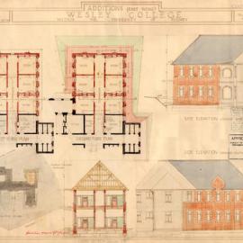 Plan - Additions to existing building, Wesley College, University of Sydney, Parramatta Road Camperdown, 1935