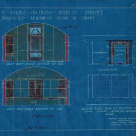 Muniment Room, Crypt, St James Church, King Street Sydney, 1931