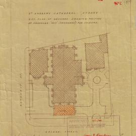 Plan - St Andrews Cathedral, temporary hut, George Street Sydney, 1940