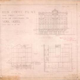 Plan - Ellis Coffee Palace conversion to York Hotel, King Street Sydney, 1921