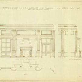 Australia Club, 165-167 Macquarie Street and Bent Street Sydney, 1925