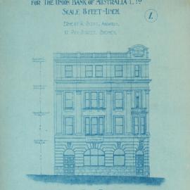 Plan - New building, Union Bank of Australia, Oxford Street and Brisbane Street Sydney, 1910