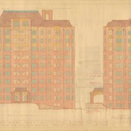 Plan - New building, Birtley Towers, Birtley Place and Elizabeth Bay Road Elizabeth Bay, 1933