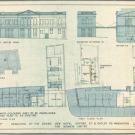 Plan - Grand View Hotel, 251-255 Oxford Street Paddington, 1959