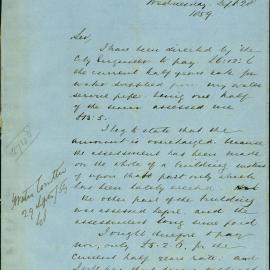 Letter: John Bryen Abercrombie St re his water assessment which should be only on the section of 
