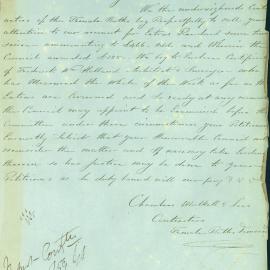 Letter: Chambers, Mulkall & Lees, Contractors for Female Baths, call attention to their account for 