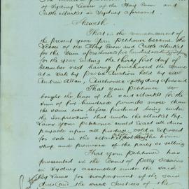 Petition - Lessee complaint about issues with purchase of hay, corn and cattle market, 1859