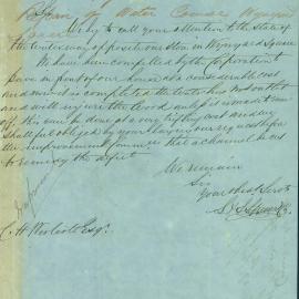 Letter: S. & S. Spyer, Wynyard Square request a water course opposite their store in Wynyard Square.