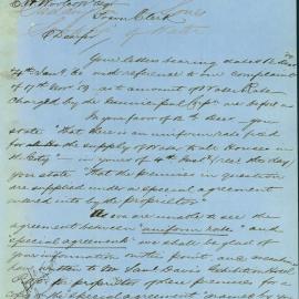 Letter: Paddington & Sons, referring to overdue water rates, request from the Town Clerk an 