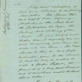 Letter - Consequences of the alteration in Kent Street South, 1861