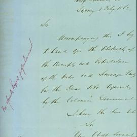 Memorandum: Mr Lord, City Treasurer to Town Clerk. Abstracts of the Receipts and Expenditure of the Water 