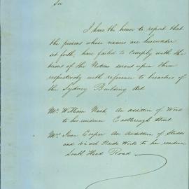 Memorandum: Edward Bell, City Engineer to Town Clerk. Informing that Mr William Nash and Mrs Jane Cooper 