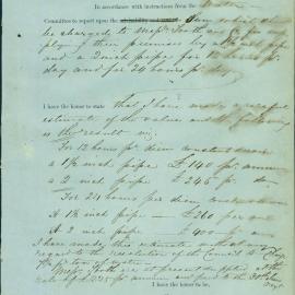 Memorandum - Edward Bell, City Engineer, informing Tooth & Co of water costs, 1862