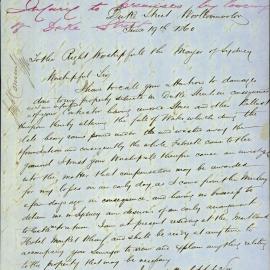 Letter: H Croad, Duke Street, Woolloomooloo. Damage to premises caused by lowering of Duke Street. 