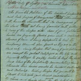 Petition - Flooding of houses on Macquarie Street due to accumulation of sand, 1860