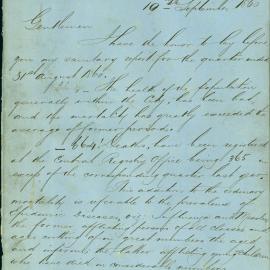 Memorandum - Health Officer Henry Graham reporting on health, 1860