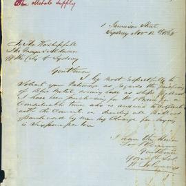 Letter: W Solomons, 1 Jamieson Street, offering to provide Council with blue metal ballast 