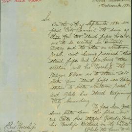 Letter - Request permission to obtain salt water from near Newtown Railway Station to water road, 1881