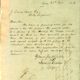 Letter: James Dunn and Co ask for the loan of some pipes.