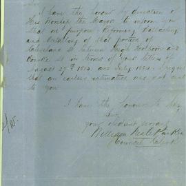 Letter: William Neale Parker, Council Clerk, Town Hall Redfern wrote to notify Council that they 