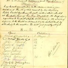 Petition - Smoke and noise from Kendall's Mill, Kendall Lane The Rocks, 1885
