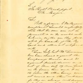 Memorandum: Inspector of Nuisances office explaining that, despite Mr Rayson's complaint, his men ar