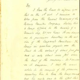 Memorandum: The City Surveyor, AC Mountain, states that he has received a note from the General Manager 