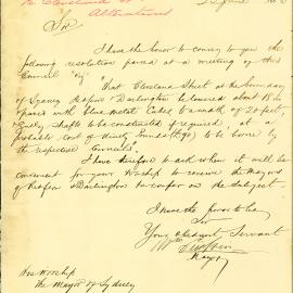 Letter - Request that the level of Cleveland Street be lowered in Darlington, 1886