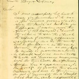 Letter -  Request to use water to wash Wesleyan Church, Newtown, 1886