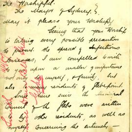 Letter - Complaint about drain on Bell Street Glebe, 1887 