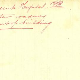 Letter - Water carts needed in front of St Vincents Hospital, Victoria Street Darlinghurst, 1888