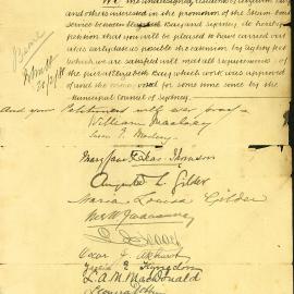 Petition  -  Request to extend the pier at Elizabeth Bay to promote the steam boat service, 1888