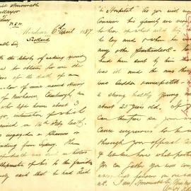 Letter: W.H. Ramsay, Writer, Aberdour, Fife, Scotland, seeks information re his brother-in-law 
