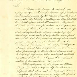 Memorandum - Inspection of the Chinese dwellings and prevention of food storage, 1888