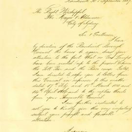Letter: Randwick Municipal Council writes again to report that to date no gas lamps have been 